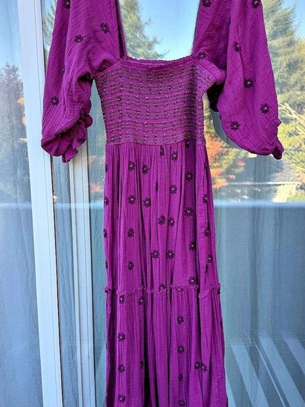Free People Purple Floral Maxi Dress Size Medium